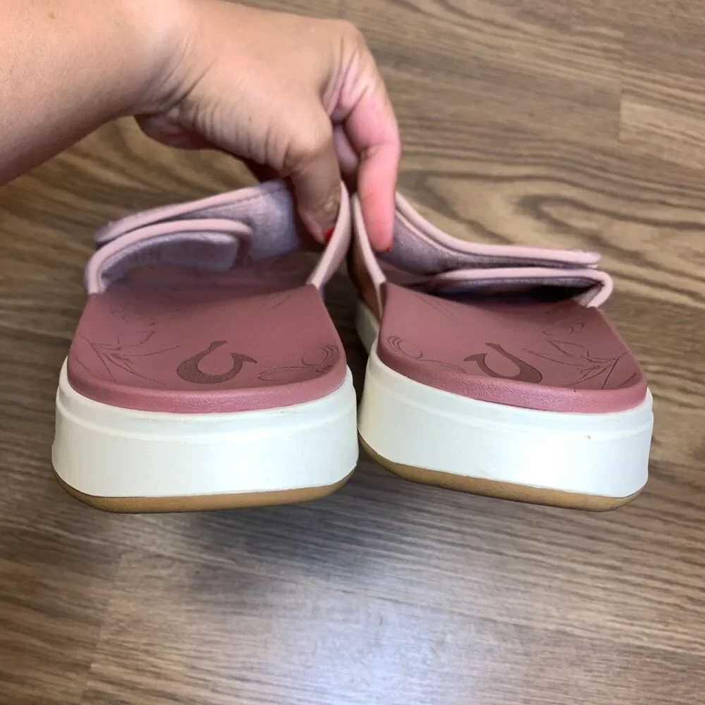 Olukai Nu'a Olu Sandals Womens 10 Pink Comfort Slide Slip On Open Toe Beach Pool